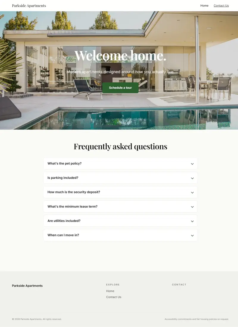 The Property site starter template, for renters