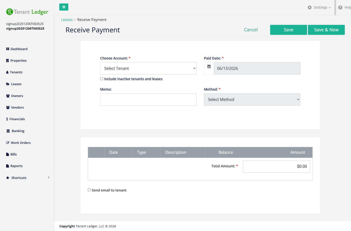 Payment Summary page with the Action menu open showing Edit Transaction